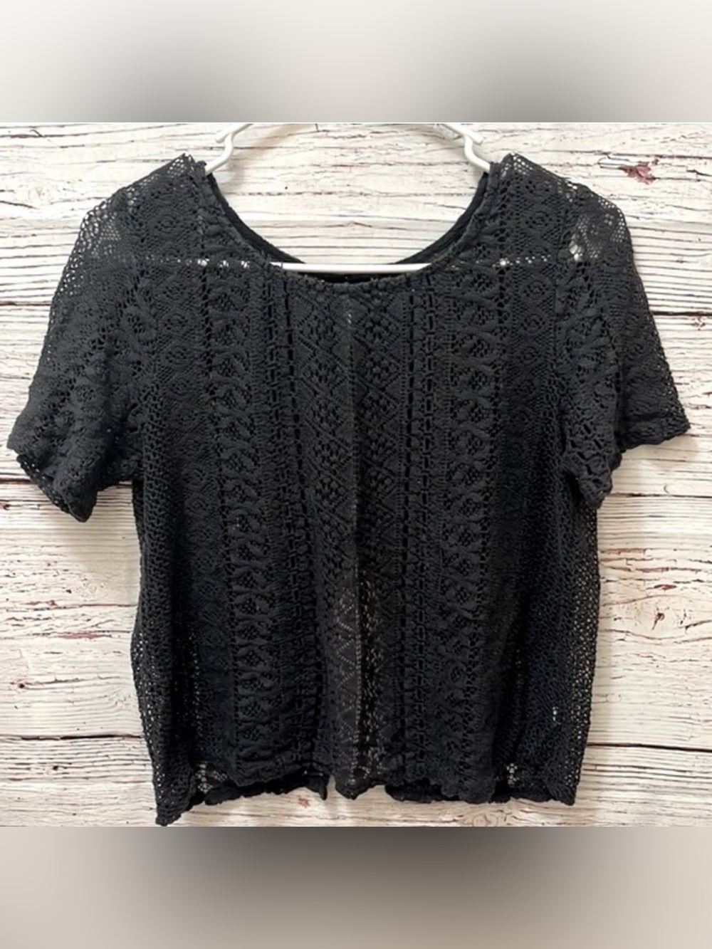 American Eagle Outfitters Gray Lace Crop Top